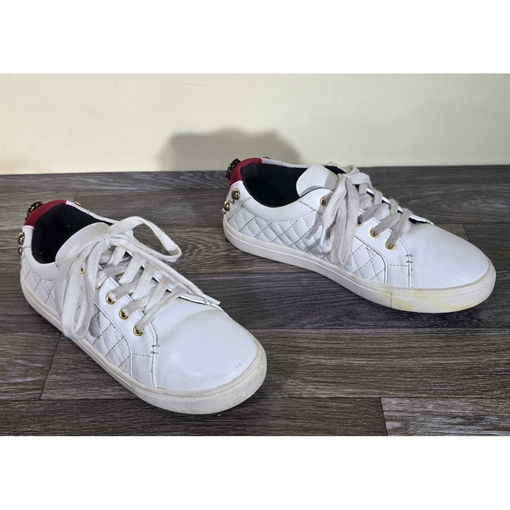 Kurt Geiger London‎ Quilted Studded Sneakers White Red Size US 6 EU 2